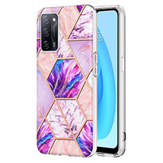 Custodia Silicone Gel Morbida Fantasia Modello Cover Y01B per Oppo A55 5G Lavanda