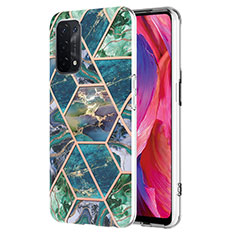 Custodia Silicone Gel Morbida Fantasia Modello Cover Y01B per Oppo A93 5G Verde Notte