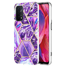 Custodia Silicone Gel Morbida Fantasia Modello Cover Y01B per Oppo A93 5G Viola