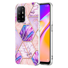 Custodia Silicone Gel Morbida Fantasia Modello Cover Y01B per Oppo Reno5 Z 5G Lavanda