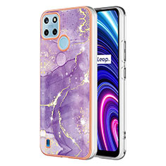 Custodia Silicone Gel Morbida Fantasia Modello Cover Y01B per Realme C25Y India Viola