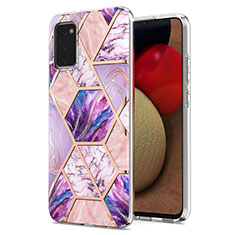 Custodia Silicone Gel Morbida Fantasia Modello Cover Y01B per Samsung Galaxy A03s Lavanda