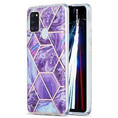 Custodia Silicone Gel Morbida Fantasia Modello Cover Y01B per Samsung Galaxy A21s Viola