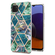 Custodia Silicone Gel Morbida Fantasia Modello Cover Y01B per Samsung Galaxy A22 5G Verde Notte