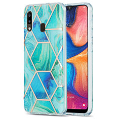 Custodia Silicone Gel Morbida Fantasia Modello Cover Y01B per Samsung Galaxy A30 Verde