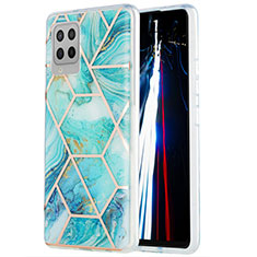 Custodia Silicone Gel Morbida Fantasia Modello Cover Y01B per Samsung Galaxy A42 5G Verde Pastello