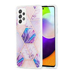 Custodia Silicone Gel Morbida Fantasia Modello Cover Y01B per Samsung Galaxy A52 4G Lavanda