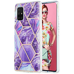 Custodia Silicone Gel Morbida Fantasia Modello Cover Y01B per Samsung Galaxy A71 4G A715 Viola