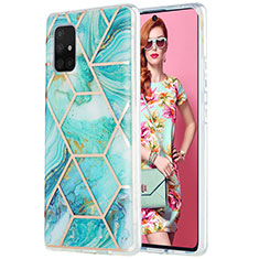 Custodia Silicone Gel Morbida Fantasia Modello Cover Y01B per Samsung Galaxy A71 5G Verde Pastello