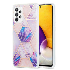 Custodia Silicone Gel Morbida Fantasia Modello Cover Y01B per Samsung Galaxy A72 4G Lavanda