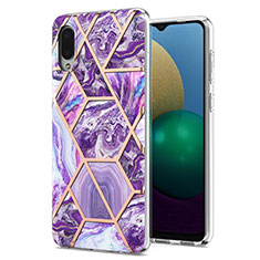 Custodia Silicone Gel Morbida Fantasia Modello Cover Y01B per Samsung Galaxy M02 Viola