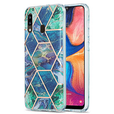 Custodia Silicone Gel Morbida Fantasia Modello Cover Y01B per Samsung Galaxy M10S Verde Notte