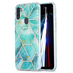 Custodia Silicone Gel Morbida Fantasia Modello Cover Y01B per Samsung Galaxy M11 Verde Pastello