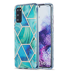Custodia Silicone Gel Morbida Fantasia Modello Cover Y01B per Samsung Galaxy S20 5G Verde