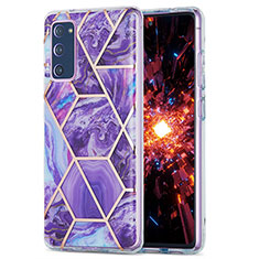 Custodia Silicone Gel Morbida Fantasia Modello Cover Y01B per Samsung Galaxy S20 FE (2022) 5G Viola