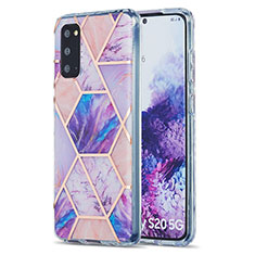 Custodia Silicone Gel Morbida Fantasia Modello Cover Y01B per Samsung Galaxy S20 Lavanda