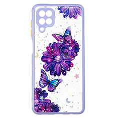 Custodia Silicone Gel Morbida Fantasia Modello Cover Y01X per Samsung Galaxy A22 4G Viola