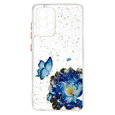 Custodia Silicone Gel Morbida Fantasia Modello Cover Y01X per Samsung Galaxy A73 5G Blu