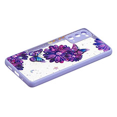 Custodia Silicone Gel Morbida Fantasia Modello Cover Y01X per Samsung Galaxy S20 FE (2022) 5G Viola