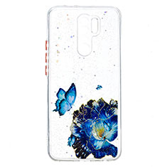 Custodia Silicone Gel Morbida Fantasia Modello Cover Y01X per Xiaomi Poco M2 Blu