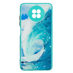 Custodia Silicone Gel Morbida Fantasia Modello Cover Y01X per Xiaomi Redmi Note 9 5G Verde