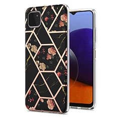 Custodia Silicone Gel Morbida Fantasia Modello Cover Y02B per Samsung Galaxy A22 5G Nero