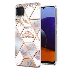 Custodia Silicone Gel Morbida Fantasia Modello Cover Y02B per Samsung Galaxy A22s 5G Grigio