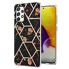 Custodia Silicone Gel Morbida Fantasia Modello Cover Y02B per Samsung Galaxy A72 5G Nero