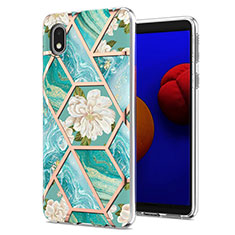 Custodia Silicone Gel Morbida Fantasia Modello Cover Y02B per Samsung Galaxy M01 Core Verde