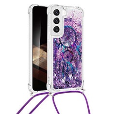 Custodia Silicone Gel Morbida Fantasia Modello Cover Y02B per Samsung Galaxy S24 5G Viola