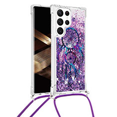 Custodia Silicone Gel Morbida Fantasia Modello Cover Y02B per Samsung Galaxy S25 Ultra 5G Viola