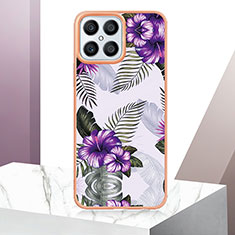 Custodia Silicone Gel Morbida Fantasia Modello Cover Y03B per Huawei Honor X8 4G Viola