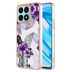 Custodia Silicone Gel Morbida Fantasia Modello Cover Y03B per Huawei Honor X8a 4G Viola