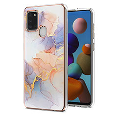 Custodia Silicone Gel Morbida Fantasia Modello Cover Y03B per Samsung Galaxy A21s Lavanda