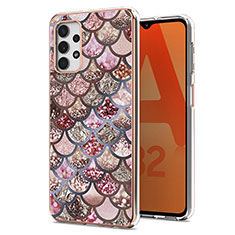 Custodia Silicone Gel Morbida Fantasia Modello Cover Y03B per Samsung Galaxy A32 4G Marrone