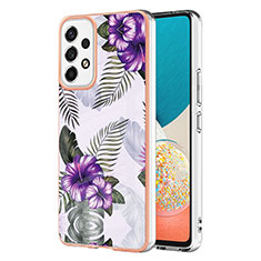 Custodia Silicone Gel Morbida Fantasia Modello Cover Y03B per Samsung Galaxy A53 5G Viola