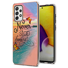 Custodia Silicone Gel Morbida Fantasia Modello Cover Y03B per Samsung Galaxy A72 5G Multicolore