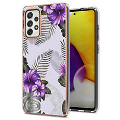 Custodia Silicone Gel Morbida Fantasia Modello Cover Y03B per Samsung Galaxy A72 5G Viola