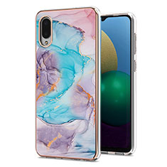 Custodia Silicone Gel Morbida Fantasia Modello Cover Y03B per Samsung Galaxy M02 Blu