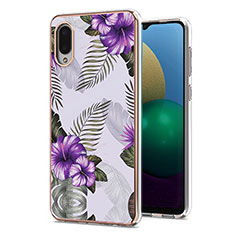 Custodia Silicone Gel Morbida Fantasia Modello Cover Y03B per Samsung Galaxy M02 Viola