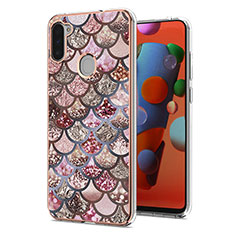 Custodia Silicone Gel Morbida Fantasia Modello Cover Y03B per Samsung Galaxy M11 Marrone