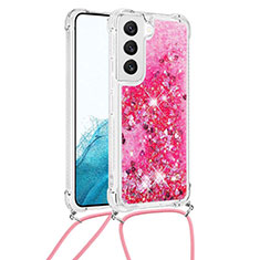 Custodia Silicone Gel Morbida Fantasia Modello Cover Y03B per Samsung Galaxy S21 Plus 5G Rosa Caldo