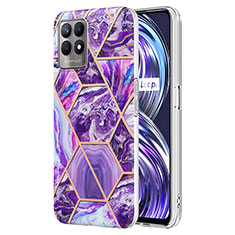 Custodia Silicone Gel Morbida Fantasia Modello Cover Y04B per Realme 8i Viola