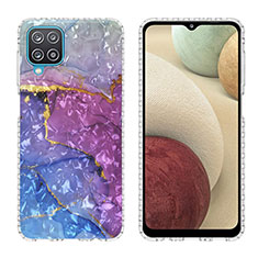 Custodia Silicone Gel Morbida Fantasia Modello Cover Y04B per Samsung Galaxy M12 Viola