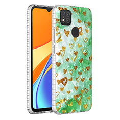 Custodia Silicone Gel Morbida Fantasia Modello Cover Y04B per Xiaomi Redmi 9 Activ Verde