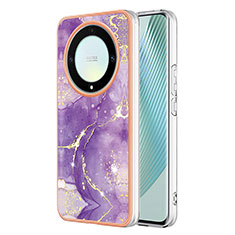 Custodia Silicone Gel Morbida Fantasia Modello Cover Y05B per Huawei Honor X9a 5G Viola