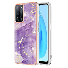 Custodia Silicone Gel Morbida Fantasia Modello Cover Y05B per Oppo A55 5G Viola