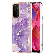 Custodia Silicone Gel Morbida Fantasia Modello Cover Y05B per Oppo A74 5G Viola