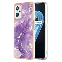 Custodia Silicone Gel Morbida Fantasia Modello Cover Y05B per Oppo A96 4G Viola