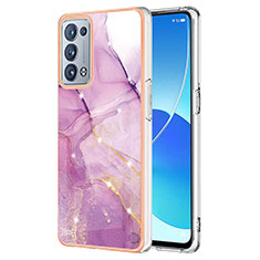 Custodia Silicone Gel Morbida Fantasia Modello Cover Y05B per Oppo Reno6 Pro+ Plus 5G Lavanda